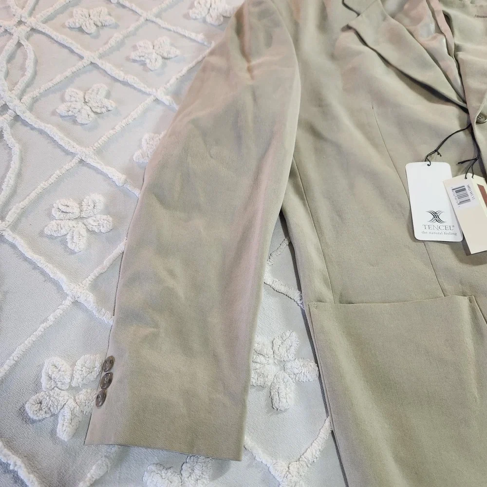 Axis Sports Coat Blazer Suit Jacket Tencel Fiber XL Beige Tan‎ 3 Button Shoulder